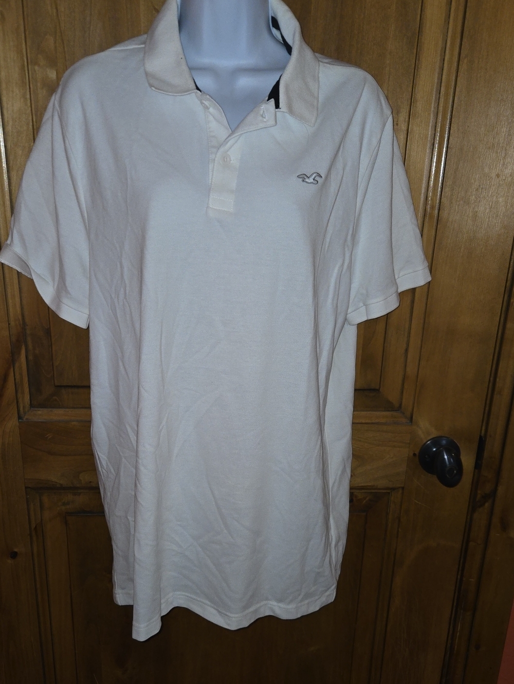 Hollister Men's Polo Shirt - Off-White